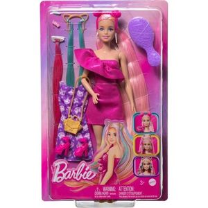 Papusa Barbie cu par lung si accesorii, Fun Fancy Hair, JDC85 imagine
