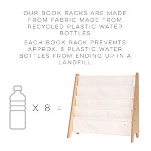 Raft organizator de carti pentru copii material reciclat cream 3 Sprouts imagine