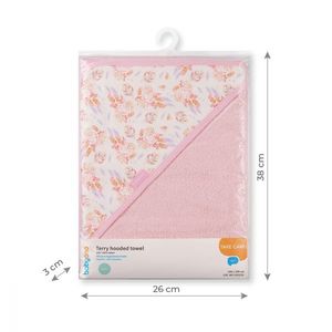 Prosop baie cu gluga bumbac soft 100 x 100 cm Babyono roz imagine