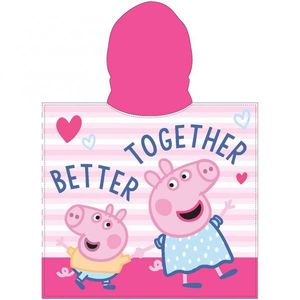 Poncho cu gluga Eplusm Peppa Pig Better Together 55x110 cm EPMPP52461237 roz imagine