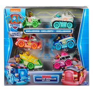 Set 6 figurine cu masinute, Paw Patrol, Neon imagine