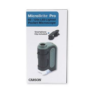 Microscop de buzunar cu LED, Carson, marire 60-120x, cu adaptor pentru smartphone, MicroBrite imagine