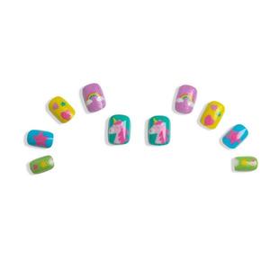 Set 10 unghii false Unicorn Nails cu adeziv Press-On pentru fetite Martinelia imagine