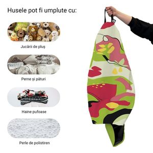 Husa fotoliu Puf Bean Bag tip Para L fara umplutura abstract jungle imagine