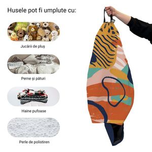 Husa fotoliu Puf Bean Bag tip Para L fara umplutura abstract paint imagine