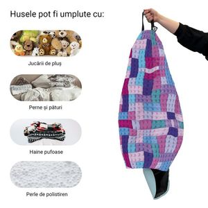 Husa fotoliu Puf Bean Bag tip Para L fara umplutura lego tetris mov imagine