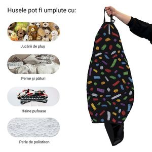 Husa fotoliu Puf Bean Bag tip Para L fara umplutura lego fundal negru imagine