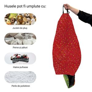 Husa fotoliu Puf Bean Bag tip Para L fara umplutura capsuna imagine