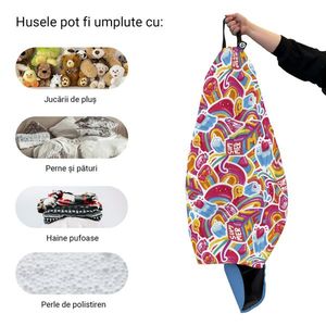 Husa fotoliu Puf Bean Bag tip Para L fara umplutura Candy Rainbows imagine