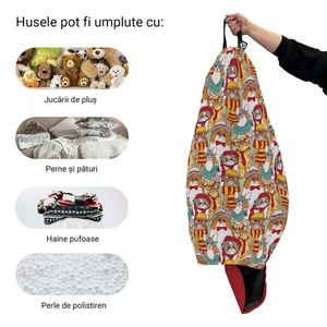 Husa fotoliu Puf Bean Bag tip Para L fara umplutura pisici hipster imagine