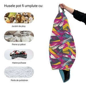 Husa fotoliu Puf Bean Bag tip Para L fara umplutura graffiti abstract grunge imagine