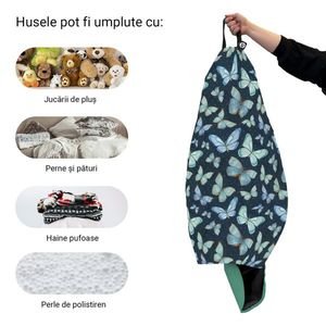 Husa fotoliu Puf Bean Bag tip Para L fara umplutura fluturi in stomac imagine