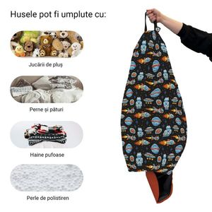 Husa fotoliu Puf Bean Bag tip Para L fara umplutura game space retro imagine