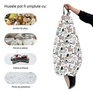 Husa fotoliu Puf Bean Bag tip Para L fara umplutura caini cuminti imagine