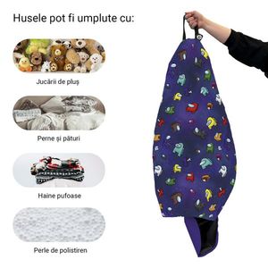 Husa fotoliu Puf Bean Bag tip Para L fara umplutura among us albastru imagine