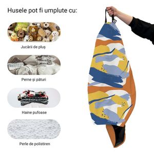 Husa fotoliu Puf Bean Bag tip Para XL fara umplutura Abstract Retro imagine