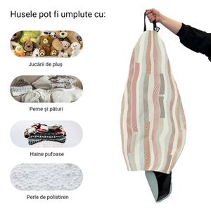 Husa fotoliu Puf Bean Bag tip Para XL fara umplutura model Multicolor Vertical imagine