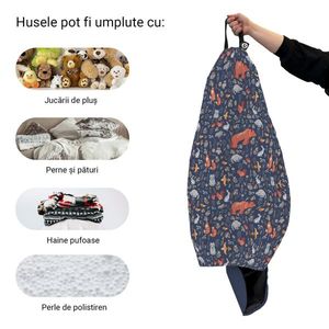 Husa fotoliu Puf Bean Bag tip Para XL fara umplutura prietenii padurii imagine