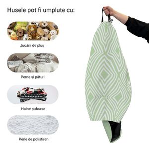 Husa fotoliu Puf Bean Bag tip Para XL fara umplutura Diamond green imagine