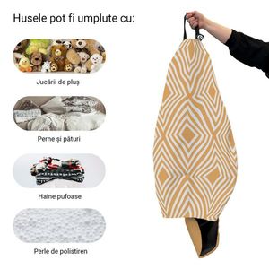 Husa fotoliu Puf Bean Bag tip Para XL fara umplutura Diamond orange imagine