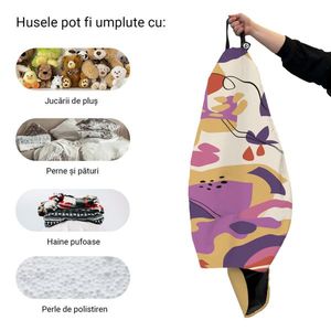 Husa fotoliu Puf Bean Bag tip Para XL fara umplutura Abstract Jungle mov imagine