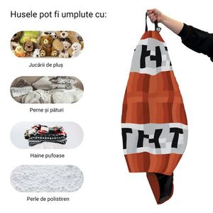 Husa fotoliu Puf Bean Bag tip Para XL fara umplutura minecraft tnt imagine