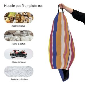 Husa fotoliu Puf Bean Bag tip Para XL fara umplutura pipa orange imagine