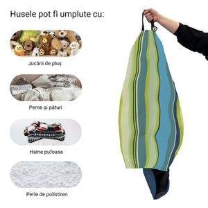 Husa fotoliu Puf Bean Bag tip Para XL fara umplutura marinha mint imagine