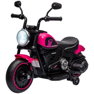 HOMCOM Motocicletă Electrică pentru Copii 18-36 luni, Motocicletă de Jucărie cu Roți Suplimentare și Faruri, 76x42x57 cm, Roz | Aosom Romania imagine