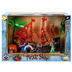 Set corabie si 4 figurine pirati, Red Beard imagine
