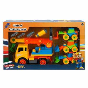 Set 4 vehicule de constructie si accesorii, Zapp Toys, Macara imagine