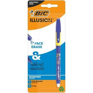 Pix Roller cu gel si radiera, Bic, Illusion, Reincarcabil, 0.7 mm imagine