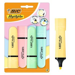 Set 4 evidentiatoare cu varf modular, Bic, Pastel imagine