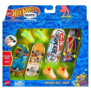 Set 4 mini skateboarduri si 2 perechi pantofi, Hot Wheels, HNG72 imagine