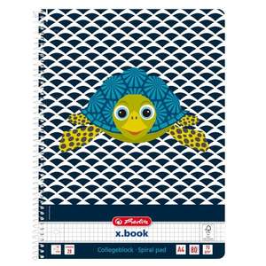 Caiet matematica cu spirala, A4, Herlitz, Cute Animals, Testoasa, 80 file imagine