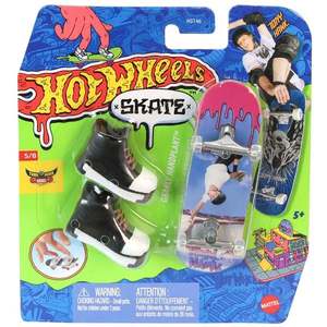 Set mini placa skateboard cu pantofi, Hot Wheels, Gnarly Handplant, HVJ91 imagine