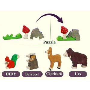 Puzzle 7 piese - Didy veverita Coada-Verde | Didy Toys imagine