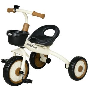 Tricicleta pentru Copii de 2-5 ani, Tricicleta pentru Copii cu Scaun Reglabil, Cos, Clopotel, Alb 70, 5x50x58cm AIYAPLAY | Aosom RO imagine