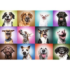 Puzzle 1000 piese - Funny Dogs Faces | Trefl imagine