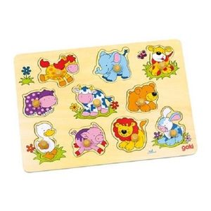 Puzzle - Pui de animale - 10 piese | Goki imagine