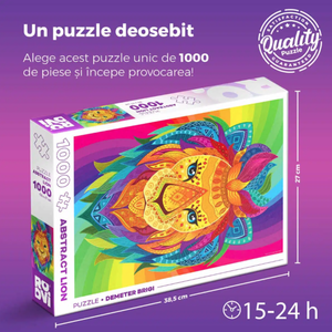 Puzzle 1000 piese - Abstract Lion | ROOVI imagine