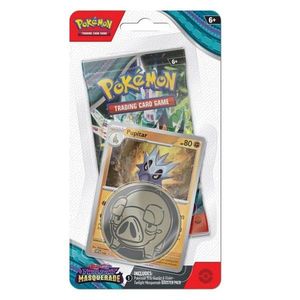 Set 10 cartonase, moneda metalica si cod virtual, Pokemon TCG, Booster SV06 imagine