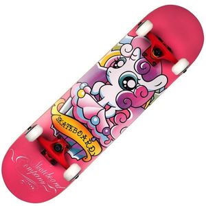 Skateboard Action One, ABEC-7 Aluminiu, 80 x 20 cm, Roz Girly Unicorn imagine