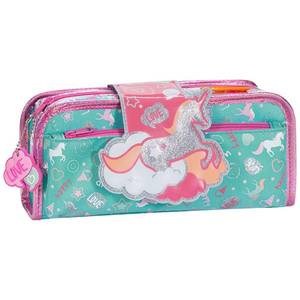 Penar necessaire Fun Time 2 in 1, cu o clapa, Tiger Family, motiv Unicorn Days imagine