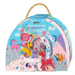 Set creativ Diy portabil Avenir, Lumea fantastica a unicornilor cu activitati de cusut imagine