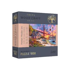 Puzzle 1000 din lemn. Apus la Golden Gate imagine