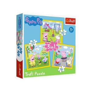 Puzzle 3 in 1. Peppa Pig. O zi aniversara imagine