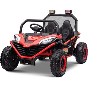 UTV electric pentru 2 copii Kinderauto Dune-Buggy 300W 24V, cu roti MOI, culoare Rosie imagine