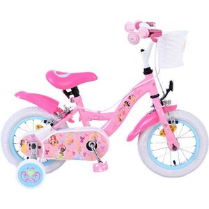 Bicicleta pentru copii Volare Disney Princess fete 12 inch roz cu doua frane de mana imagine