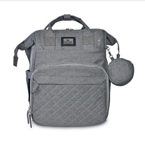 Rucsac pentru accesorii bebelusi cu multiple compartimente si buzunar izoterm Danny Grey imagine